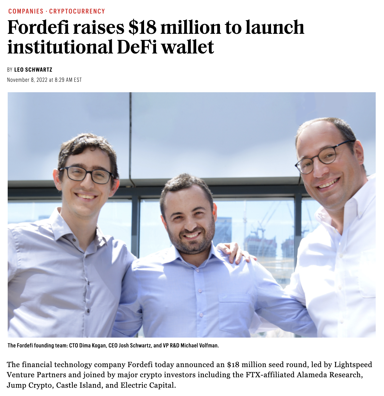 Fordefi launches DeFi Wallet